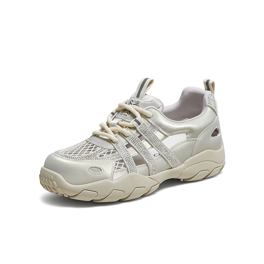 百思图2025夏季新款德训鞋时尚潮流运动厚底女休闲鞋D3351BM5