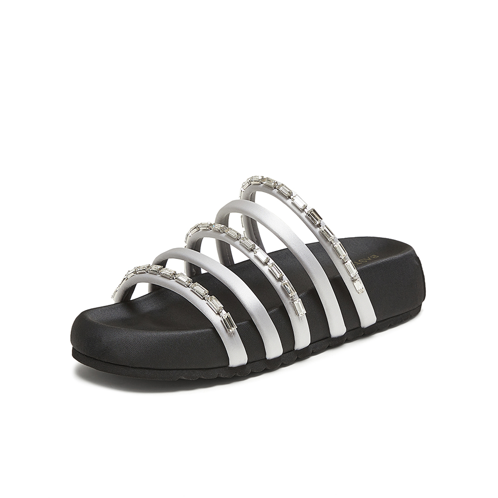 百思图2025夏季新款时尚潮流户外休闲一字拖厚底女拖鞋E5973BT5