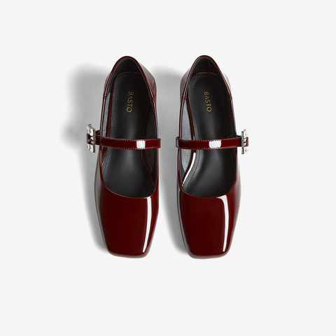 百思图2025秋季新款玛丽珍鞋简约法式方头浅口女单鞋B2021CQ5