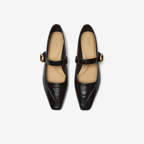 百思图2025秋季新款玛丽珍鞋简约复古方头粗跟女单鞋F3516CQ5