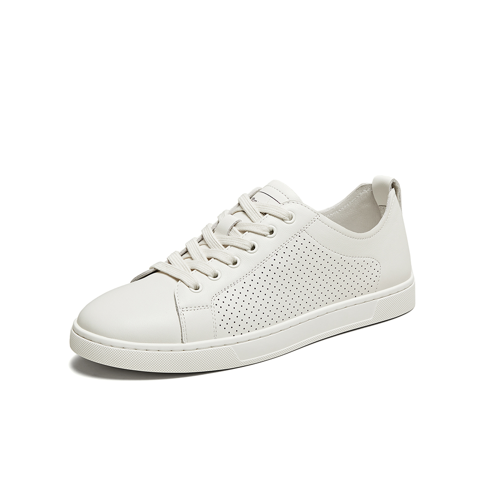 百思图2025夏季新款商场同款简约运动小白鞋平跟男休闲鞋J6312BM5