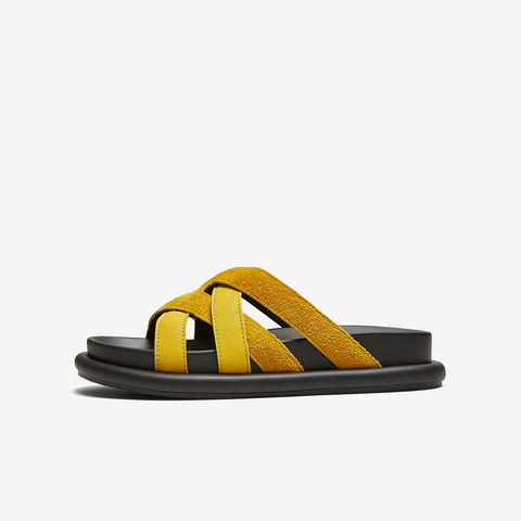 百思图2025夏季新款时尚简约户外休闲拖厚底女凉拖鞋E5015BT5