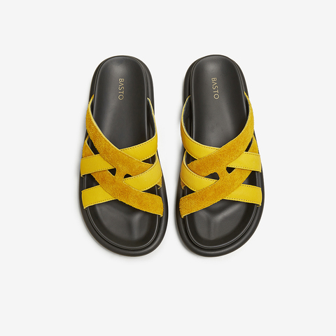 百思图2025夏季新款时尚简约户外休闲拖厚底女凉拖鞋E5015BT5