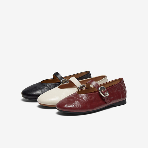 百思图2025秋季新款羊玛丽珍鞋时尚简约浅口女单鞋CX971CQ5