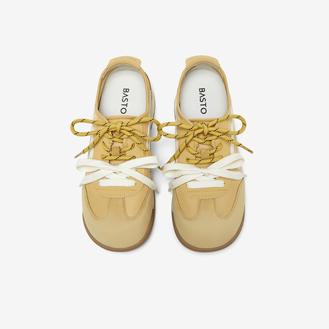 百思图2025秋季新款商场同款德训鞋时尚复古运动女休闲鞋D3179CM5