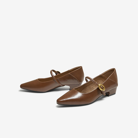 百思图2025秋季新款商场同款玛丽珍鞋时尚尖头浅口女单鞋F5171CQ5