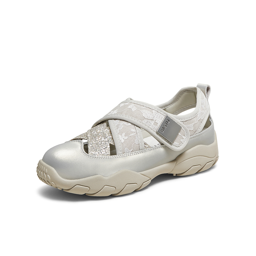 百思图2025夏季新款芭蕾舞鞋时尚潮流户外休闲女单鞋D3370BM5