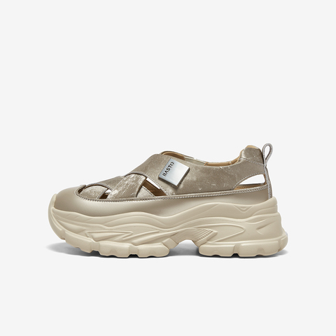 百思图2025夏季新款老爹运动凉时尚潮流户外后空女凉鞋D3526BH5