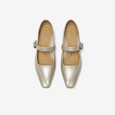 百思图2025秋季新款玛丽珍鞋简约复古方头粗跟女单鞋F3516CQ5