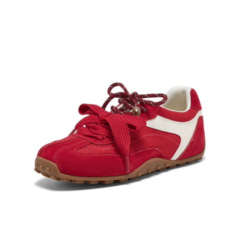 百思图2025秋季新款商场同款德训鞋时尚复古运动女休闲鞋A9012CM5