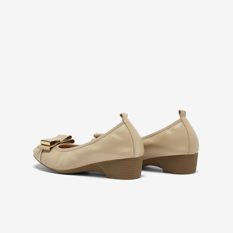 百思图2025秋季新款单鞋时尚简约通勤粗跟浅口女鞋C6022CQ5