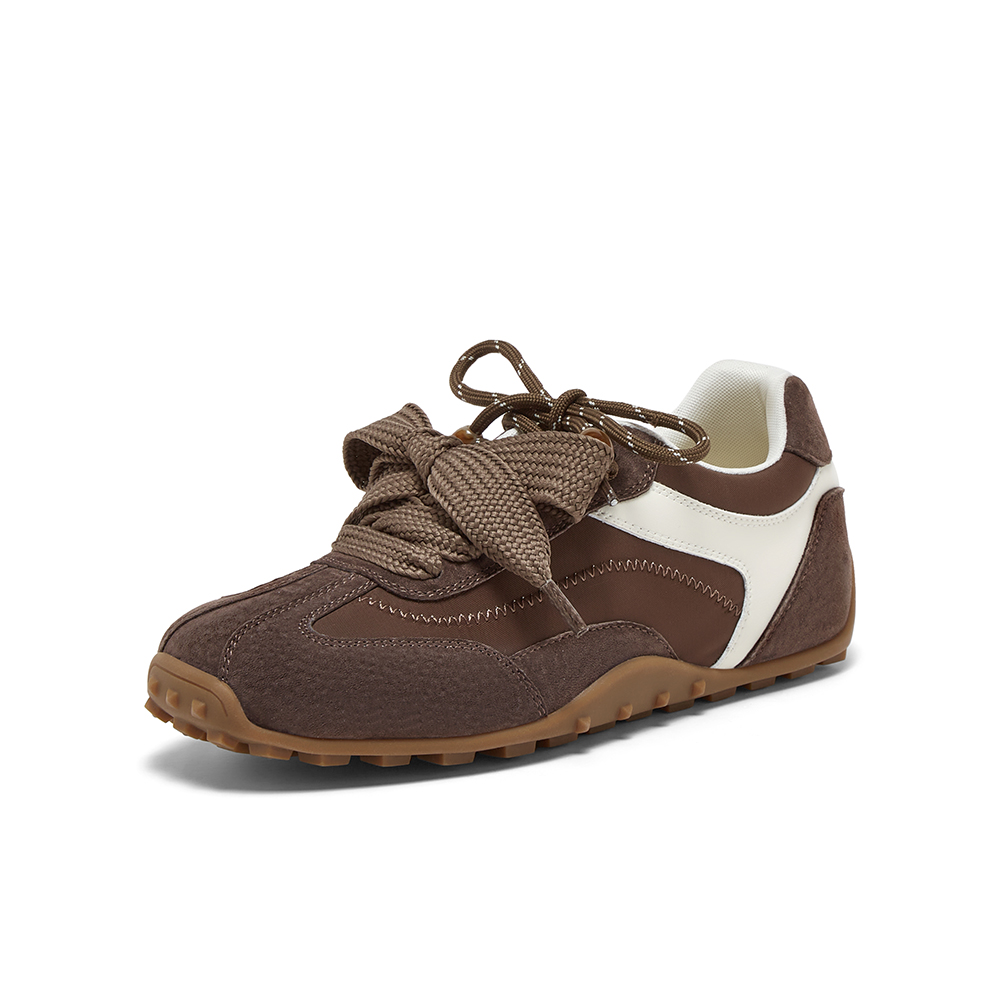 百思图2025秋季新款商场同款德训鞋时尚复古运动女休闲鞋A9012CM5