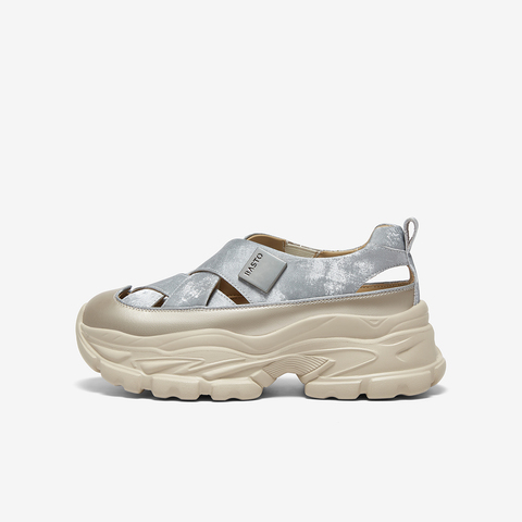 百思图2025夏季新款老爹运动凉时尚潮流户外后空女凉鞋D3526BH5