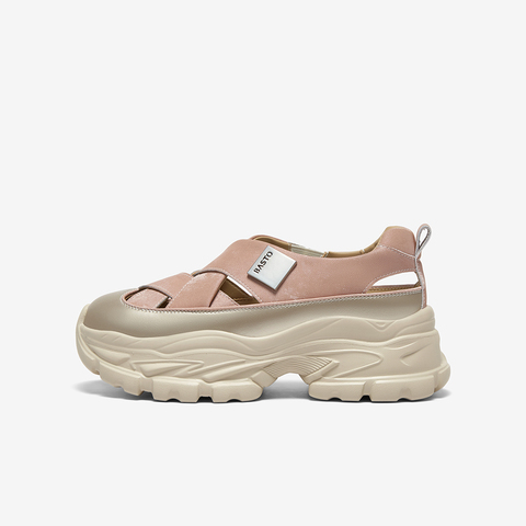 百思图2025夏季新款老爹运动凉时尚潮流户外后空女凉鞋D3526BH5