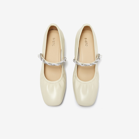 百思图2025秋季新款商场同款玛丽珍鞋时尚法式粗跟女单鞋C1650CQ5