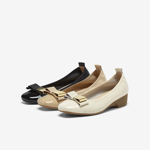 百思图2025秋季新款单鞋时尚简约通勤粗跟浅口女鞋C6022CQ5