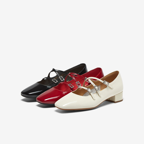 百思图2025秋季新款玛丽珍鞋时尚潮流法式浅口女单鞋BN689CQ5