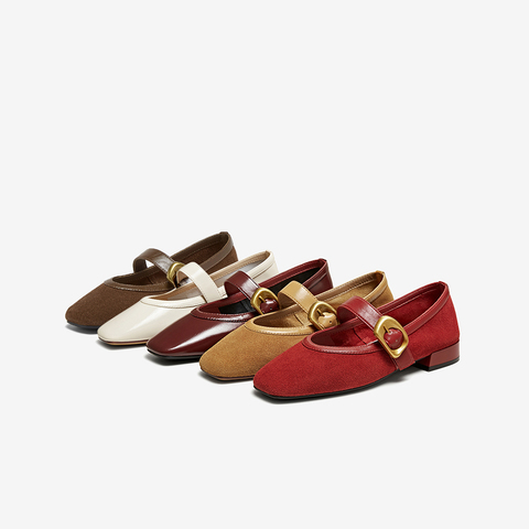 百思图2025秋季新款玛丽珍鞋简约通勤方头粗跟女单鞋B1576CQ5