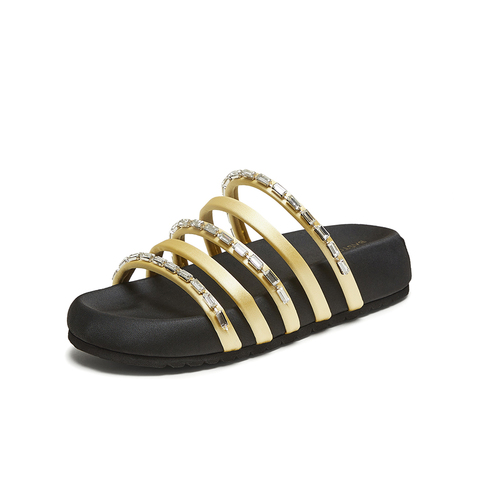 百思图2025夏季新款时尚潮流户外休闲一字拖厚底女拖鞋E5973BT5