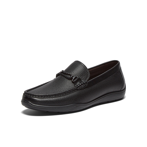 百思图2025秋季新款商场同款乐福鞋商务通勤男休闲皮鞋51726CM5