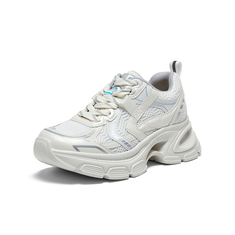 百思图2025秋季新款商场同款运动老爹鞋厚底增高女休闲鞋B3288CM5