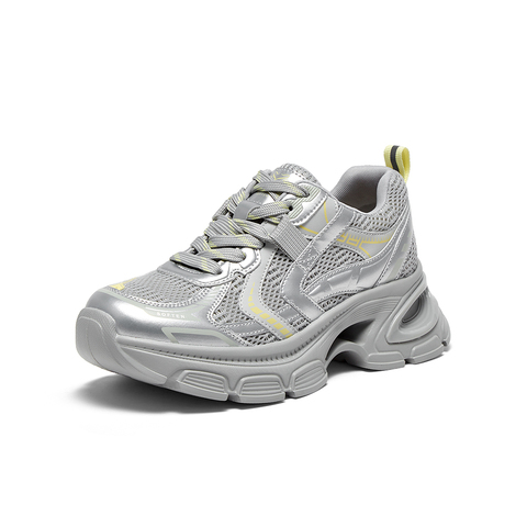 百思图2025秋季新款商场同款运动老爹鞋厚底增高女休闲鞋B3288CM5