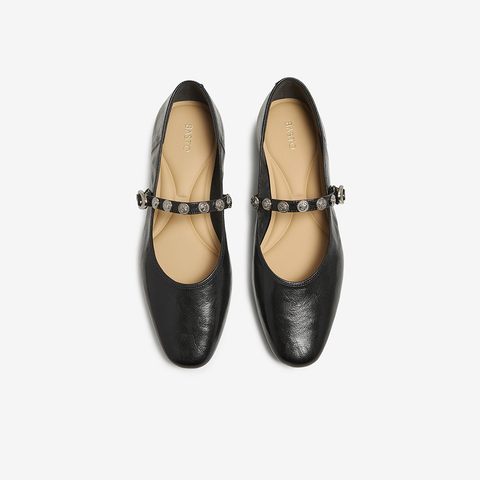 百思图2025秋季新款玛丽珍鞋时尚简约复古浅口女单鞋BN756CQ5