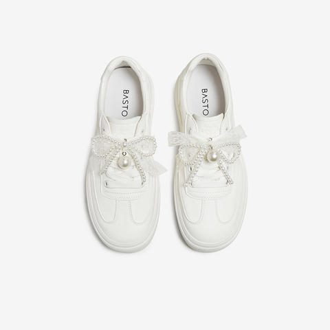 百思图2025秋季新款商场同款小白鞋时尚潮流女休闲鞋UWJ01CM5