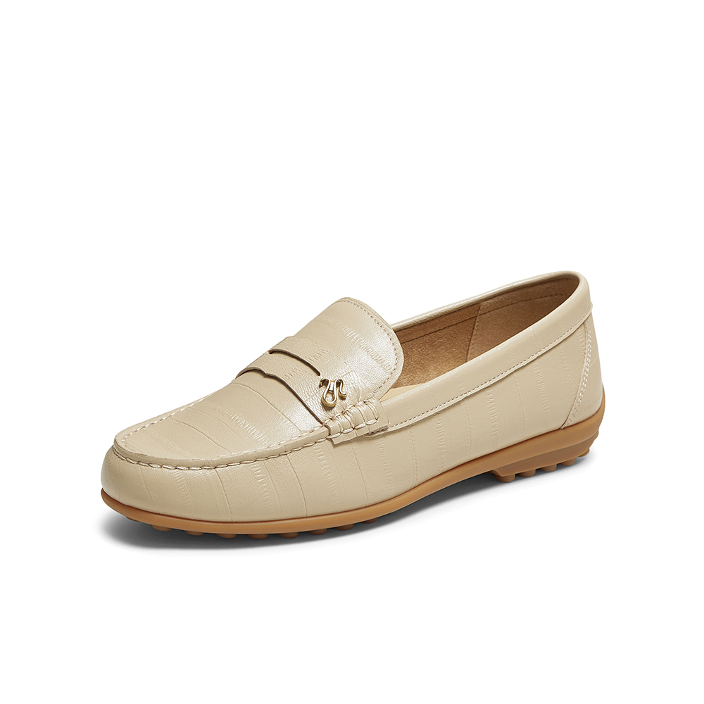 百思图2025秋季新款商场同款乐福鞋时尚简约女单鞋RCD39CA5