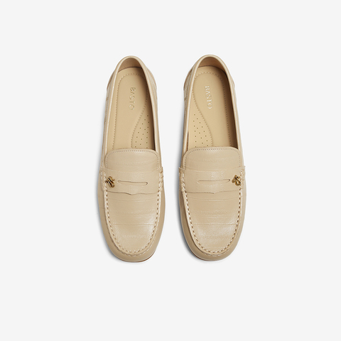 百思图2025秋季新款商场同款乐福鞋时尚简约女单鞋RCD39CA5