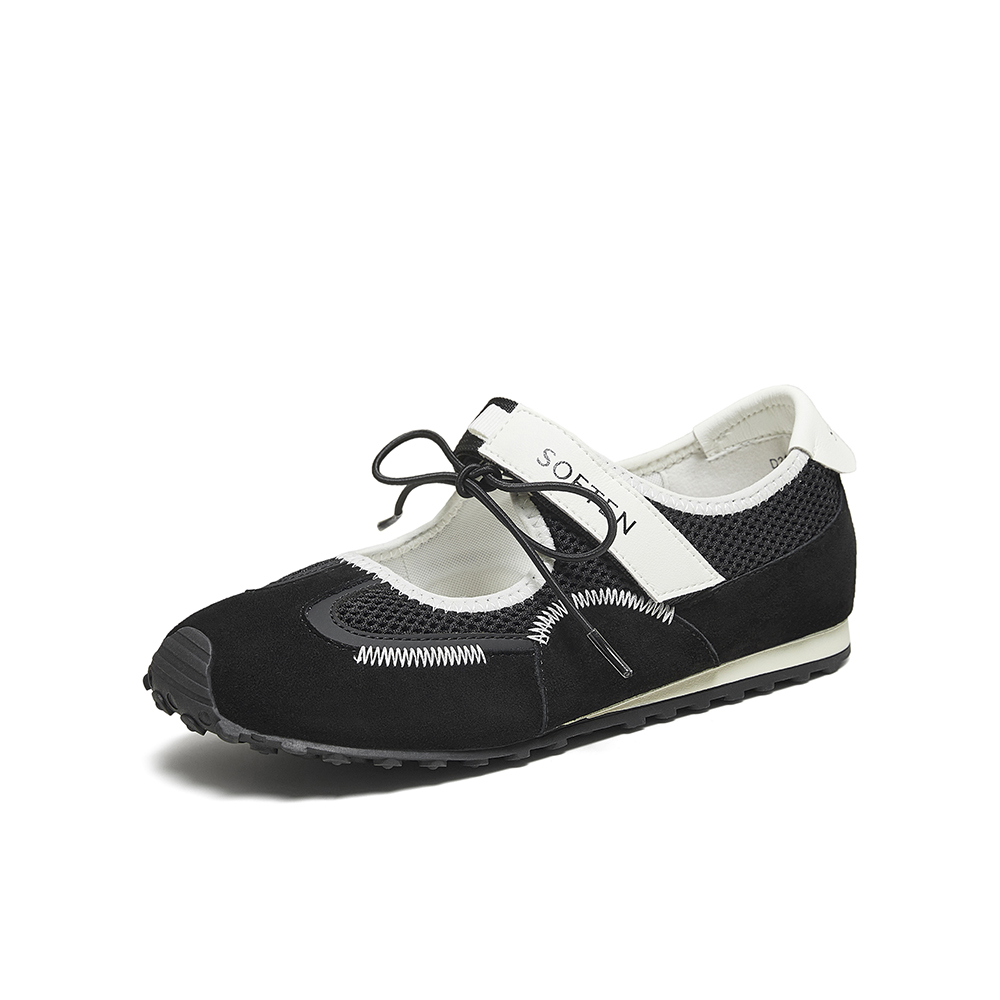 百思图2025秋季新款时尚复古休闲玛丽珍芭蕾舞鞋女单鞋D3138CM5