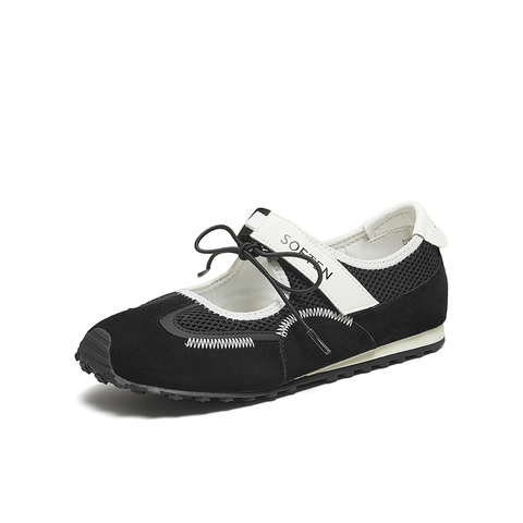 百思图2025秋季新款时尚复古休闲玛丽珍芭蕾舞鞋女单鞋D3138CM5