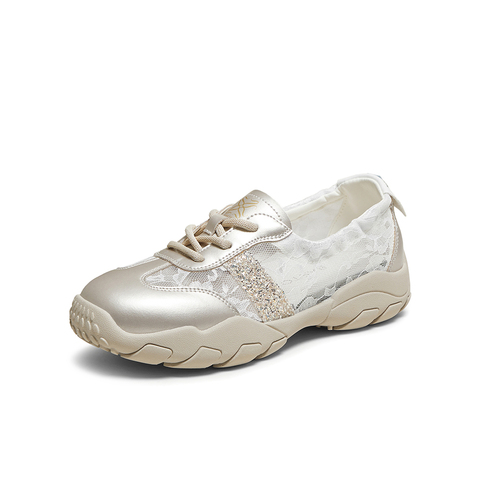 百思图2025秋季新款德训鞋时尚潮流街头运动女休闲鞋D3355CM5