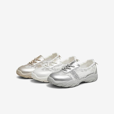 百思图2025秋季新款德训鞋时尚潮流街头运动女休闲鞋D3355CM5