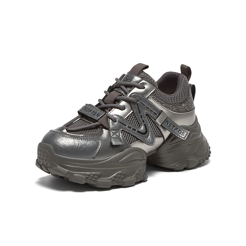 百思图2025秋季新款商场同款老爹鞋时尚厚底增高女休闲鞋B6112CM5