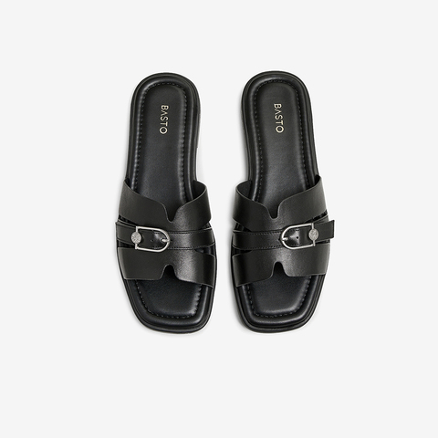 百思图2025夏季新款商场同款简约时尚一字拖平跟女拖鞋USI03BT5