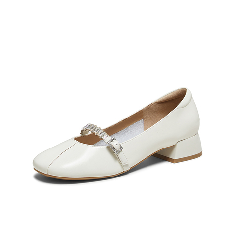 百思图2025秋季新款商场同款玛丽珍鞋时尚通勤粗跟女单鞋RD21TCQ5