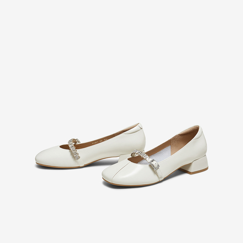 百思图2025秋季新款商场同款玛丽珍鞋时尚通勤粗跟女单鞋RD21TCQ5