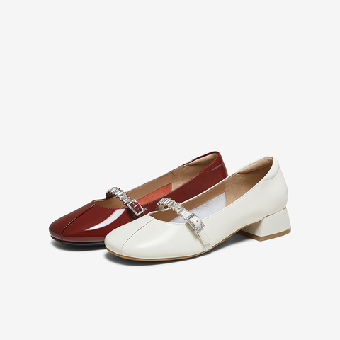 百思图2025秋季新款商场同款玛丽珍鞋时尚通勤粗跟女单鞋RD21TCQ5