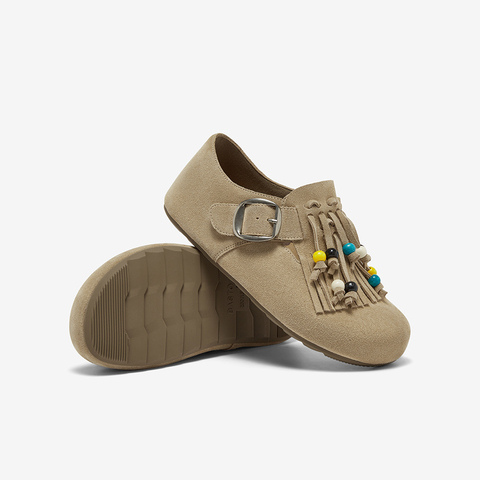 百思图2025秋季新款商场同款勃肯鞋时尚休闲女单鞋BS126CM5