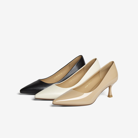 百思图2025秋季新款浅口单鞋时尚简约通勤细高跟尖头女鞋F5139CQ5