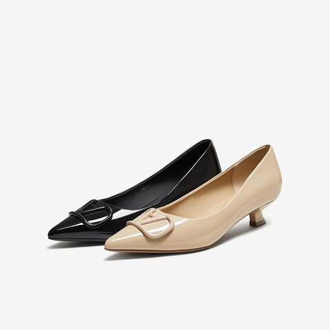 百思图2025秋季新款浅口单鞋时尚潮流通勤细跟尖头女鞋F5197CQ5