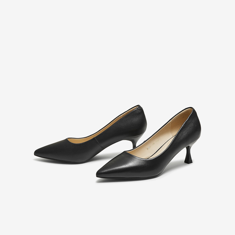 百思图2025秋季新款浅口单鞋时尚简约通勤细高跟尖头女鞋K5611CQ5