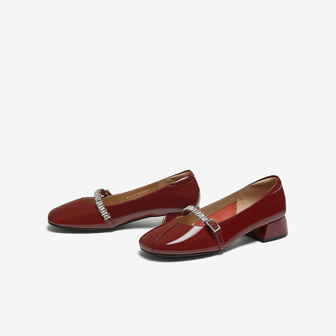 百思图2025秋季新款商场同款玛丽珍鞋时尚通勤粗跟女单鞋RD21TCQ5