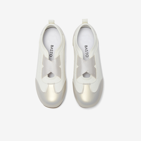 百思图2025夏季新款芭蕾舞德训鞋时尚潮流女休闲鞋D3620BA5