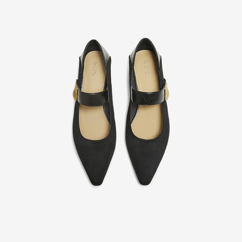 百思图2025秋季新款商场同款玛丽珍鞋时尚复古尖头女单鞋F5176CQ5