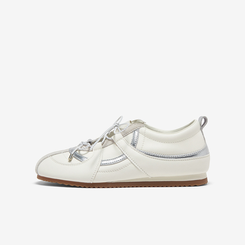 百思图2025秋季新款德训鞋时尚复古潮流运动女休闲鞋M6018CM5