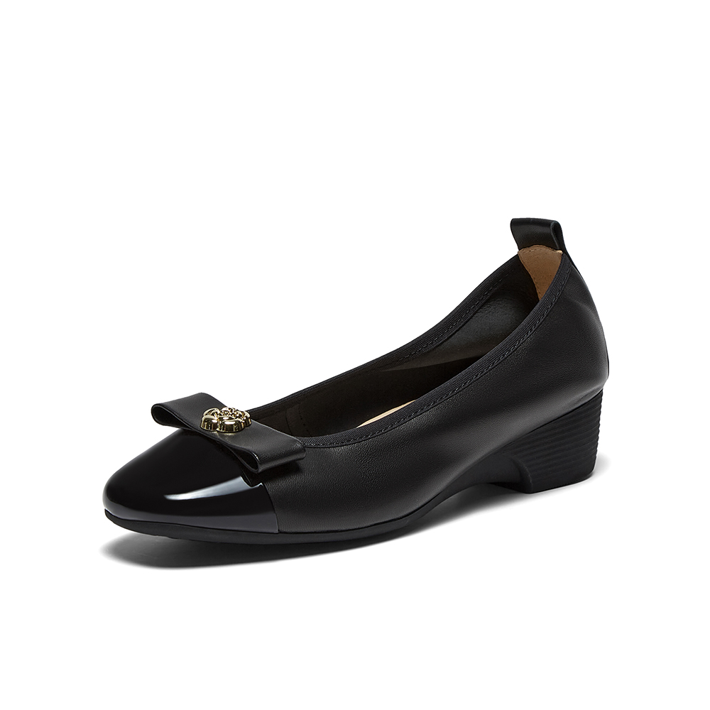 百思图2025秋季新款商场同款浅口单鞋时尚简约通勤女鞋C6021CQ5