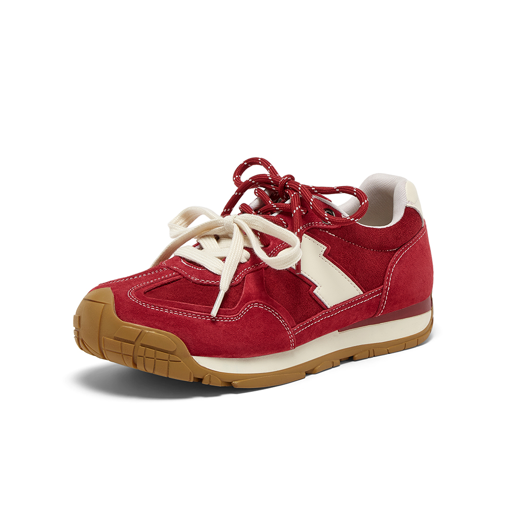 百思图2025秋季新款商场同款德训鞋时尚复古街头女休闲鞋G6613CM5