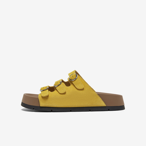 百思图2025夏季新款时尚户外休闲勃肯鞋厚底女拖鞋F1126BT5